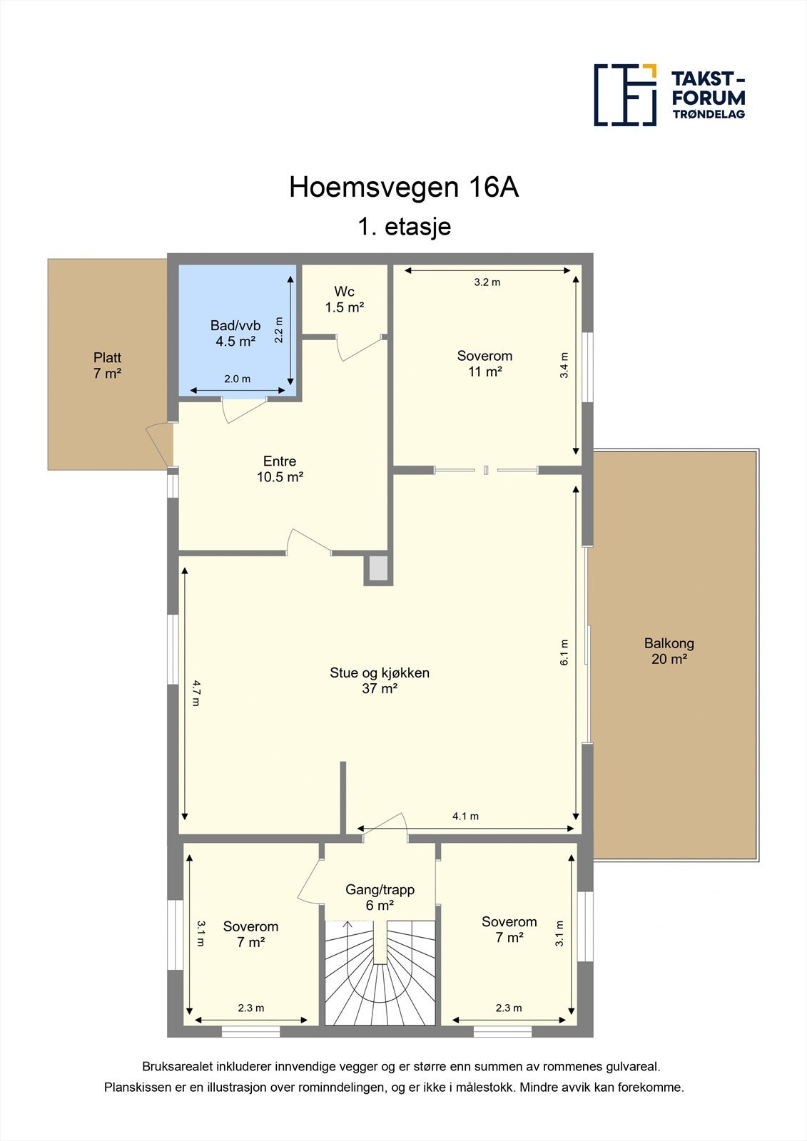 Plantegning 1. etasje Galleribilde