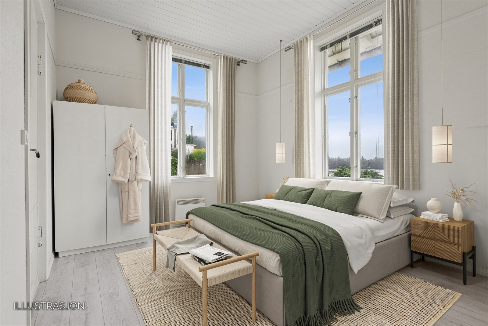 I 2. etasje er det tre gode soverom i tillegg til en innredet bod med flere muligheter Galleribilde