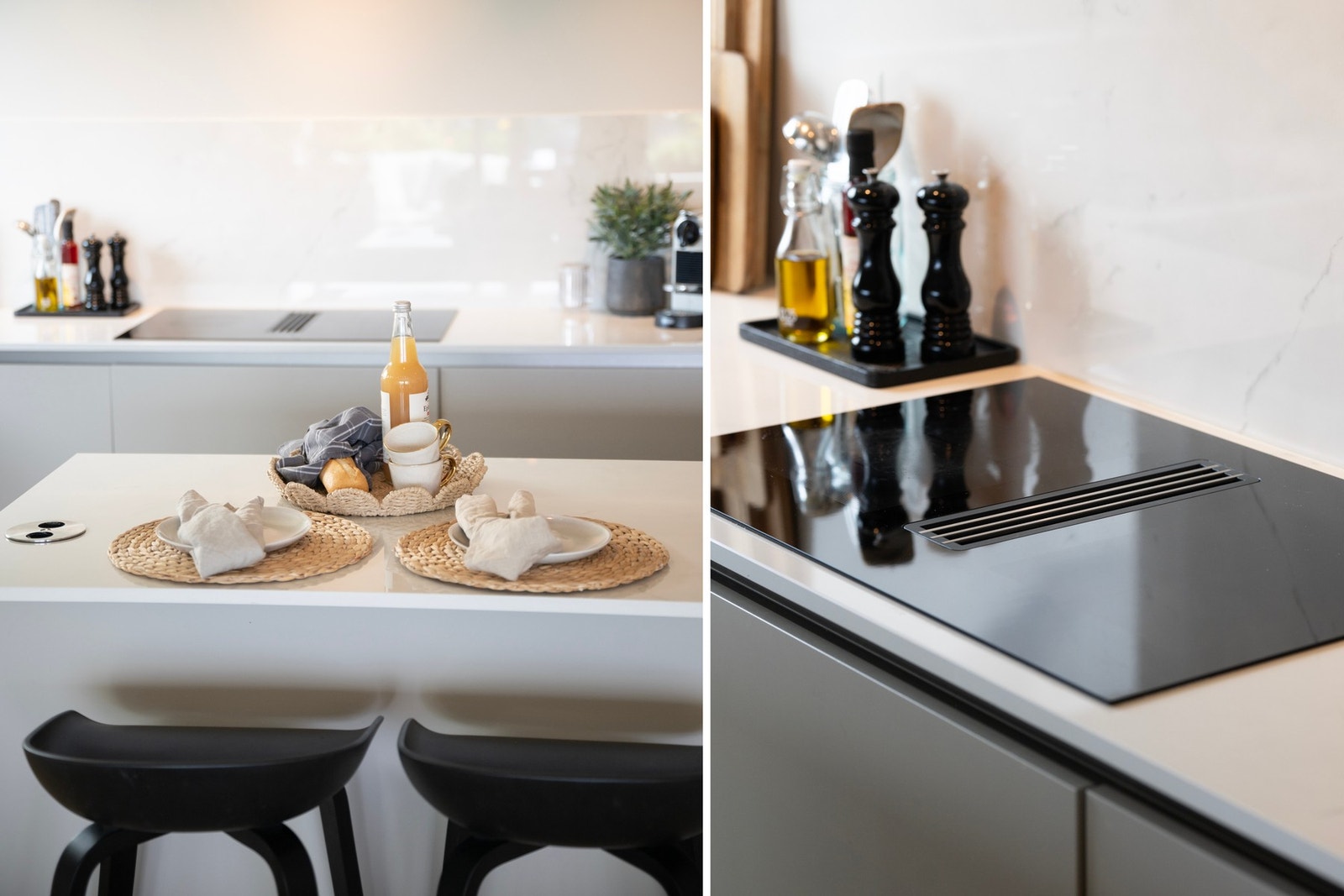 Innredningen består av lyse, slette fronter i et tidløst design og integrerte hvitevarer. Galleribilde