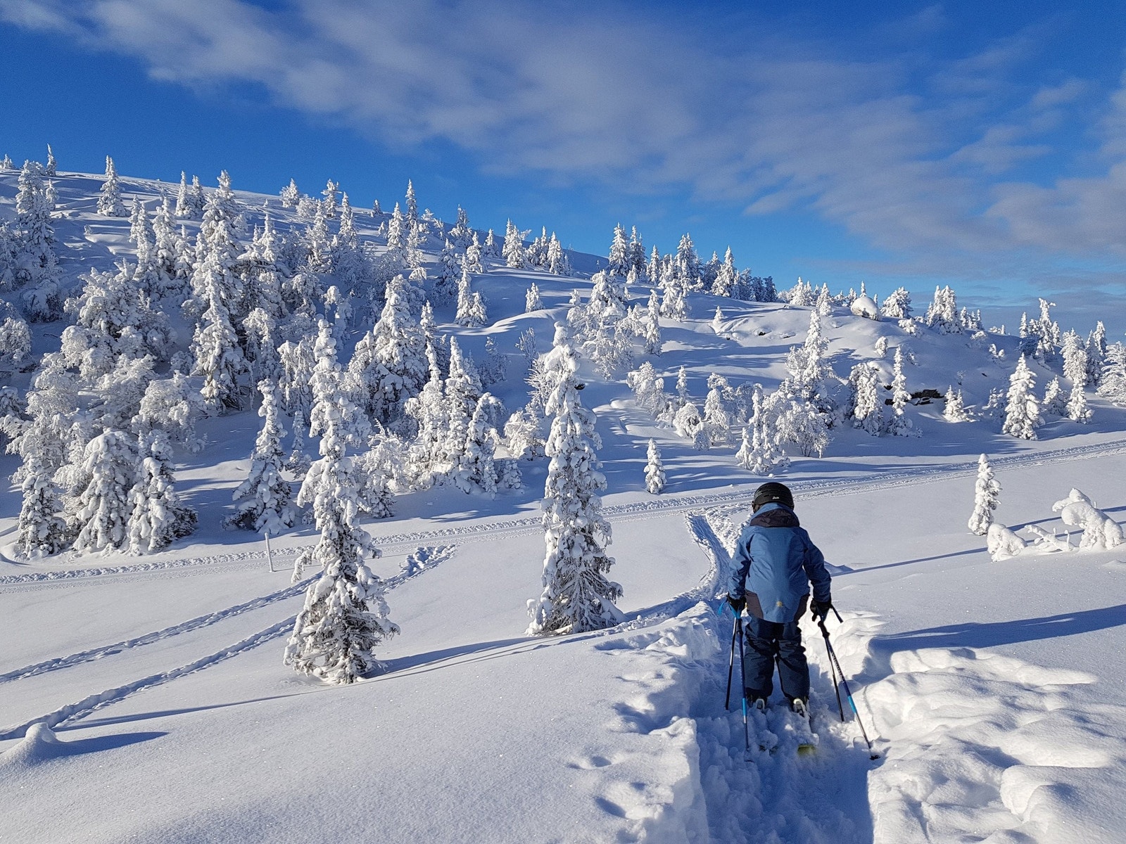 Først i sporet? Du får et forsprang på de som må ta heisen opp:-) Fra den velorganiserte boden tar du med skiene ut på terrassen, og suser ned i løypa. Galleribilde
