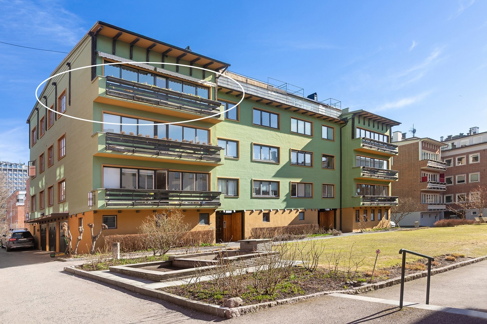 Fasade. Velholdt bygård med attraktiv beliggenhet på Frogner/Skillebekk Galleribilde