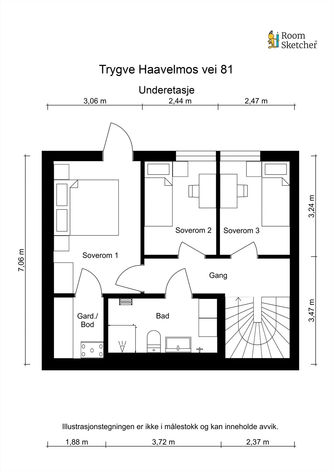 Plantegning underetasje. Galleribilde