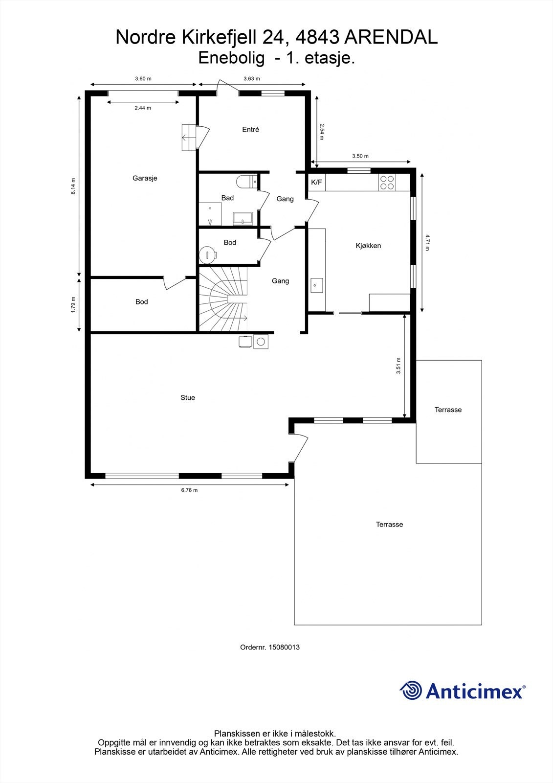Plantegning 1. etasje Galleribilde