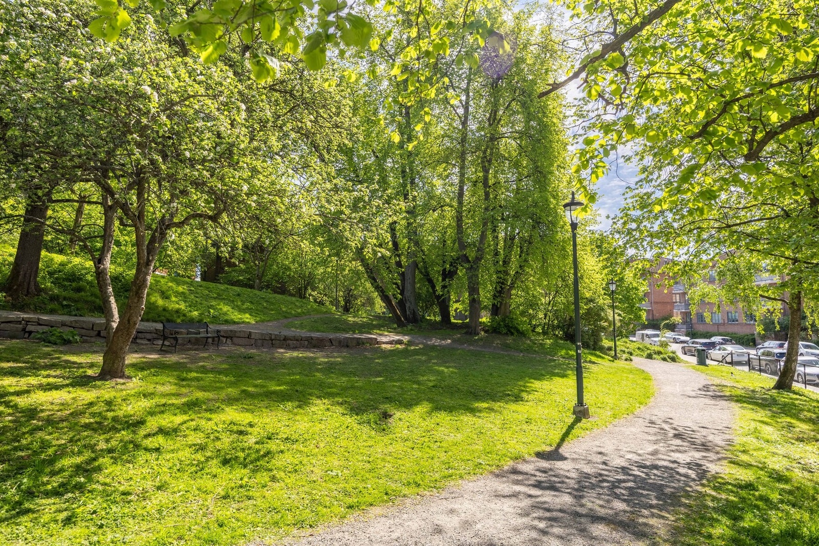 På andre siden av gaten finnes en hyggelig park og grøntområde. Galleribilde