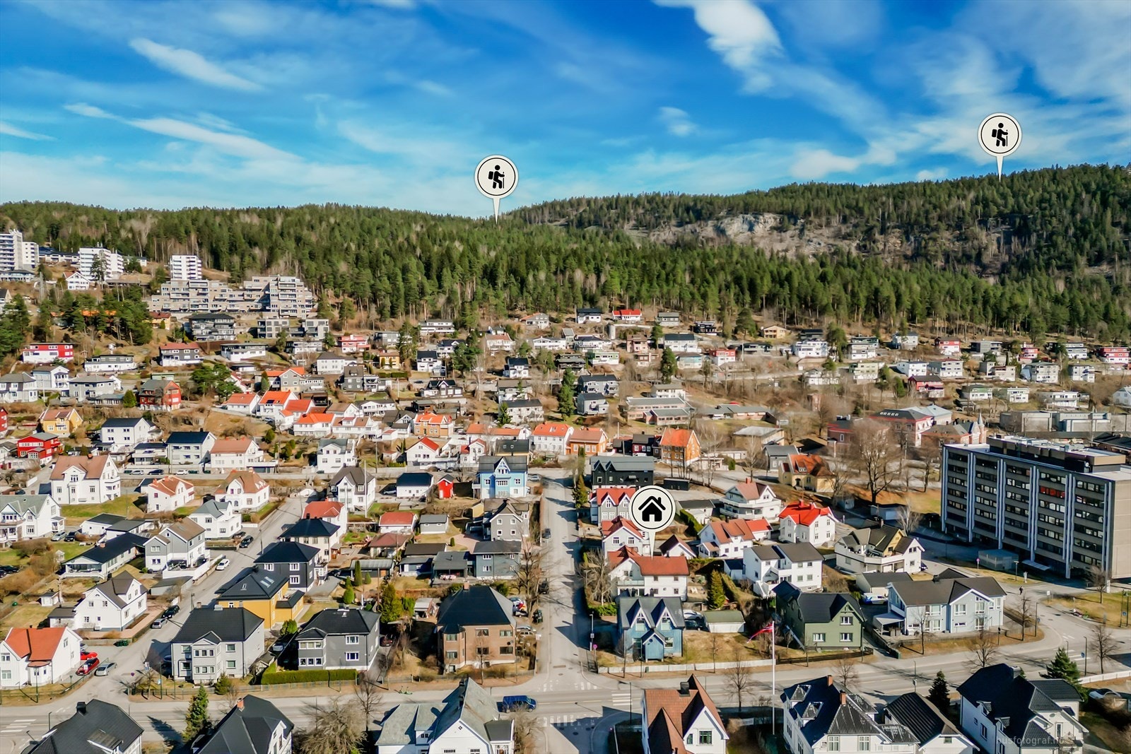 Fra boligen er det kort vei til flotte tur- og rekreasjonsmuligheter i Hamborgstrømskogen Galleribilde