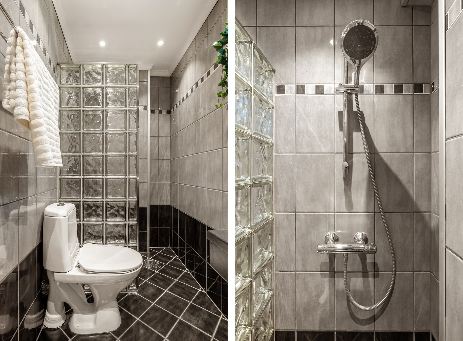 Badet er innredet med toalett, dusjhjørne og servant med benkeinnredning, samt avtrekk via elektrisk vifte. Galleribilde