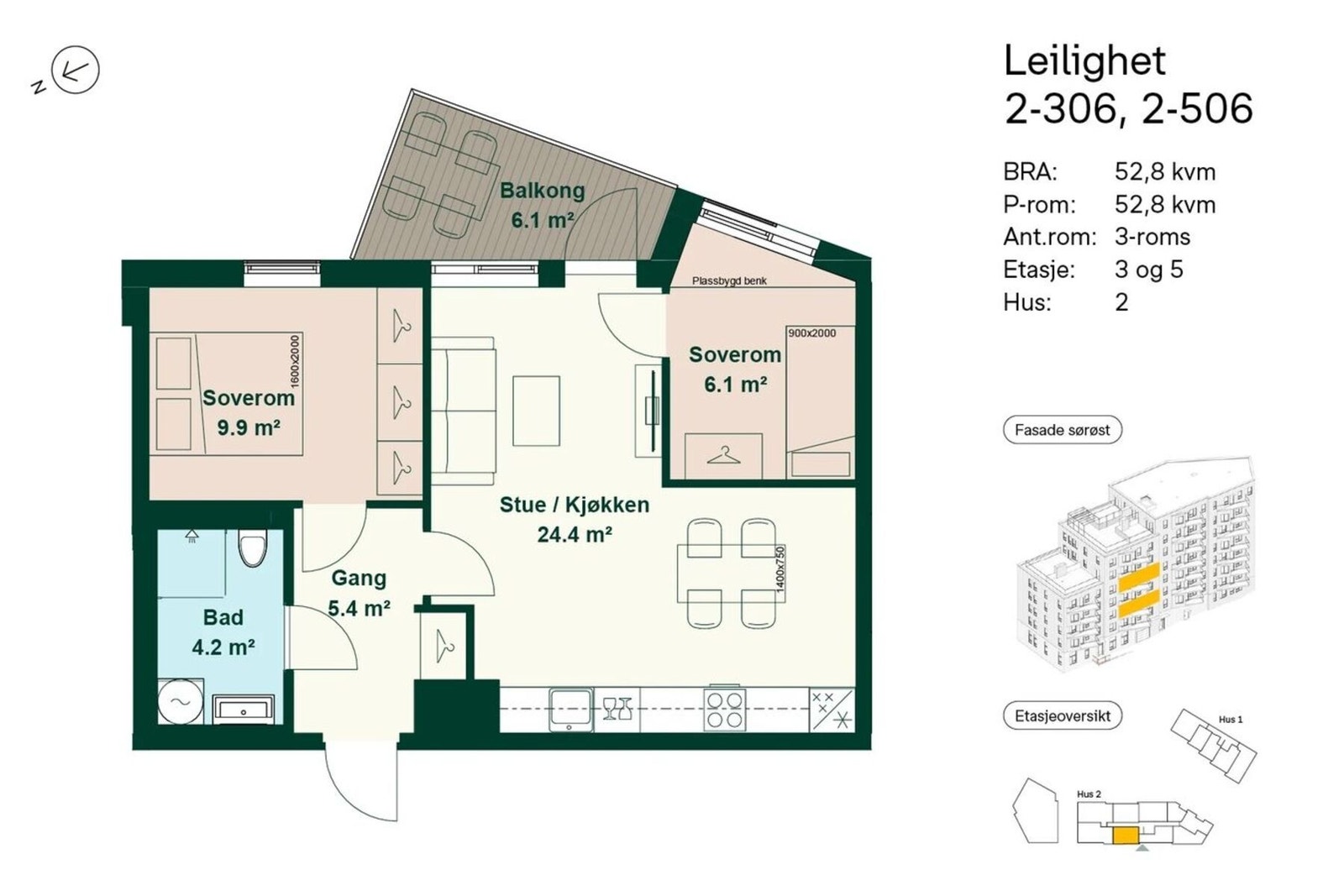 Plantegning leilighet. Galleribilde