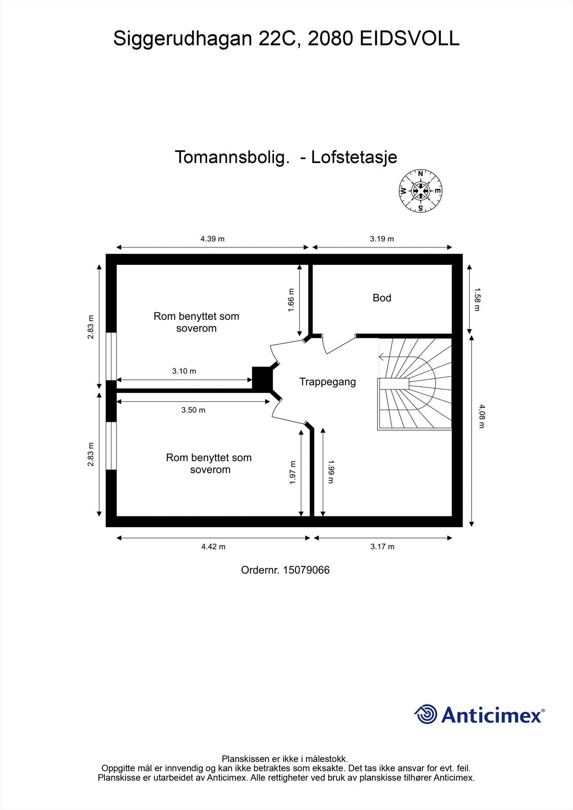 Plantegning Lofstetasje. Galleribilde