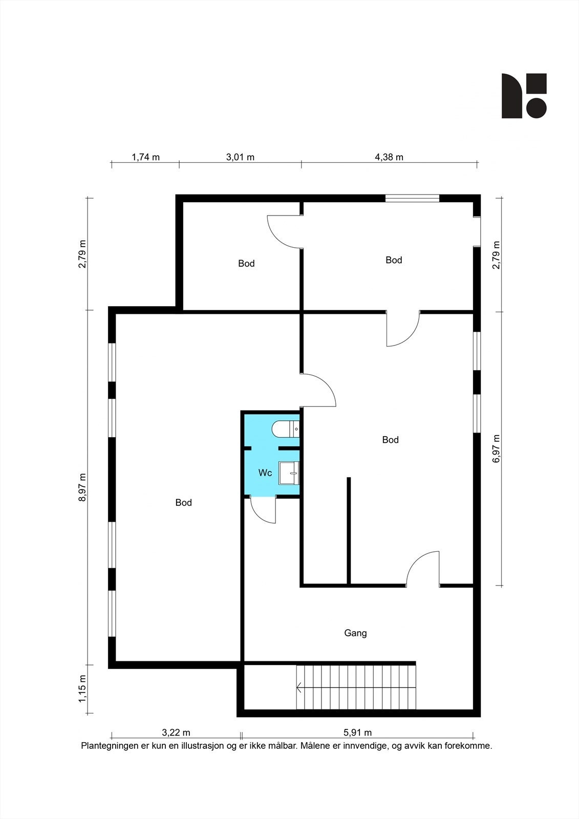 Plantegning kjeller. Galleribilde