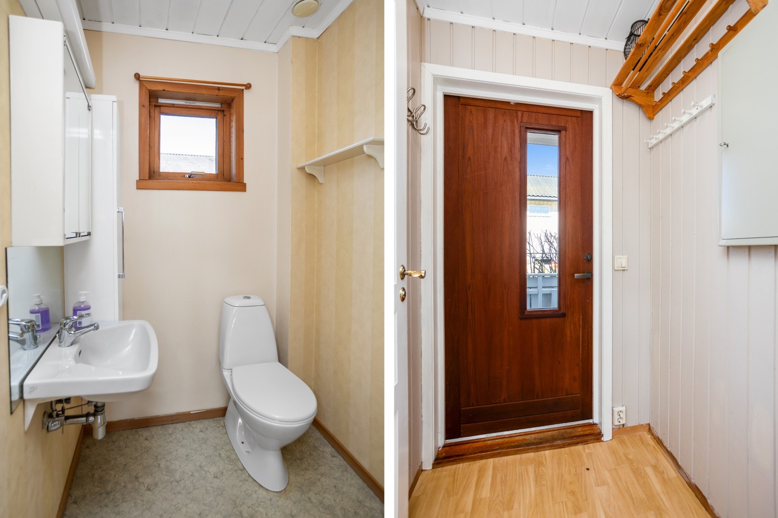 Praktisk entré og et separat toalettrom i 1. etasje. Galleribilde