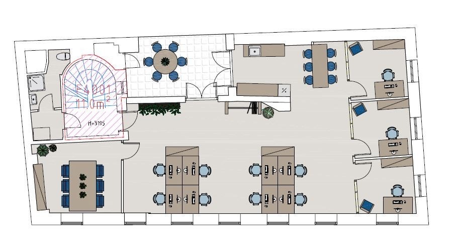 Forslag til møblering av lokalet Galleribilde