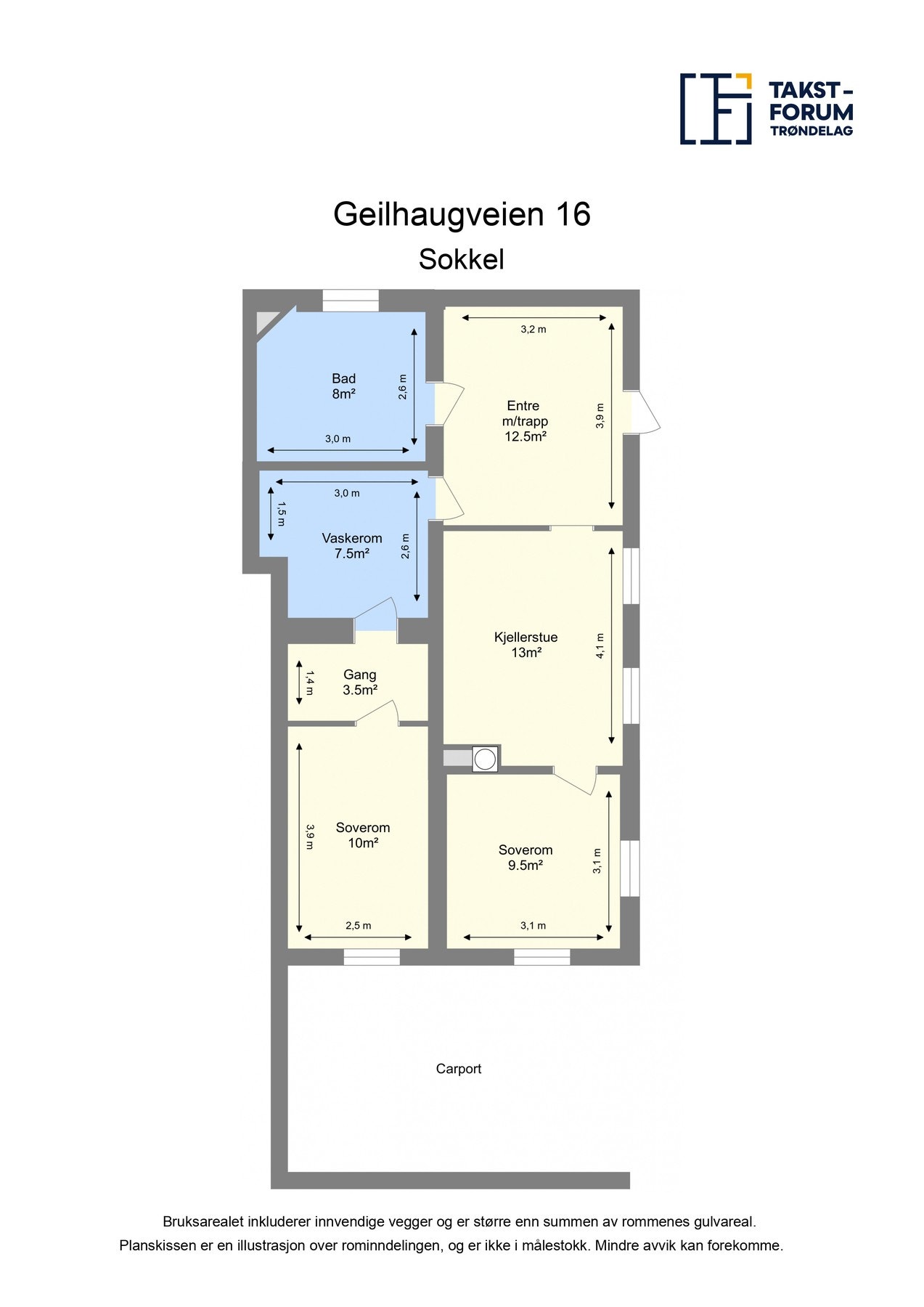 Plantegning sokkeletasje. Galleribilde