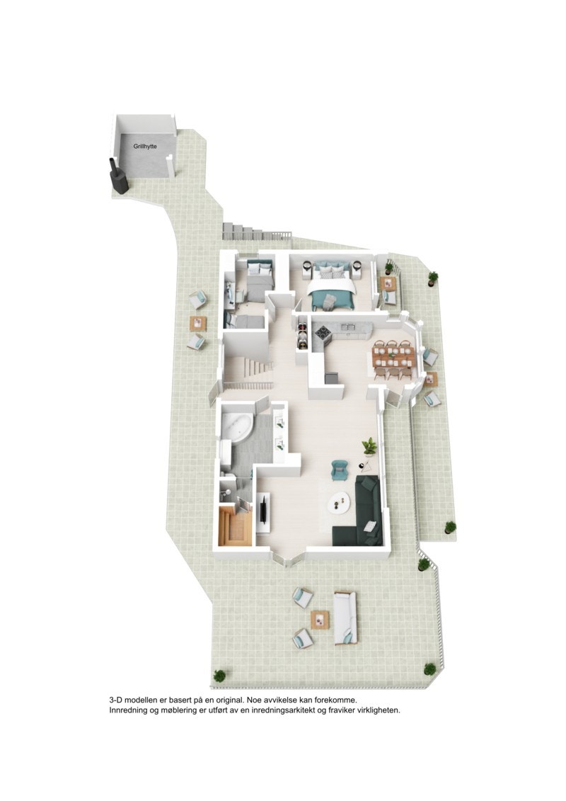 3D plantegning 2.etg. Galleribilde