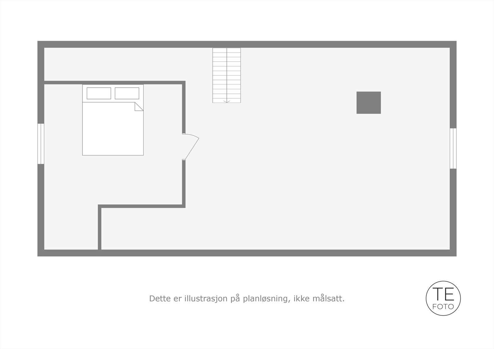 Plantegning loft (24 m²) Galleribilde