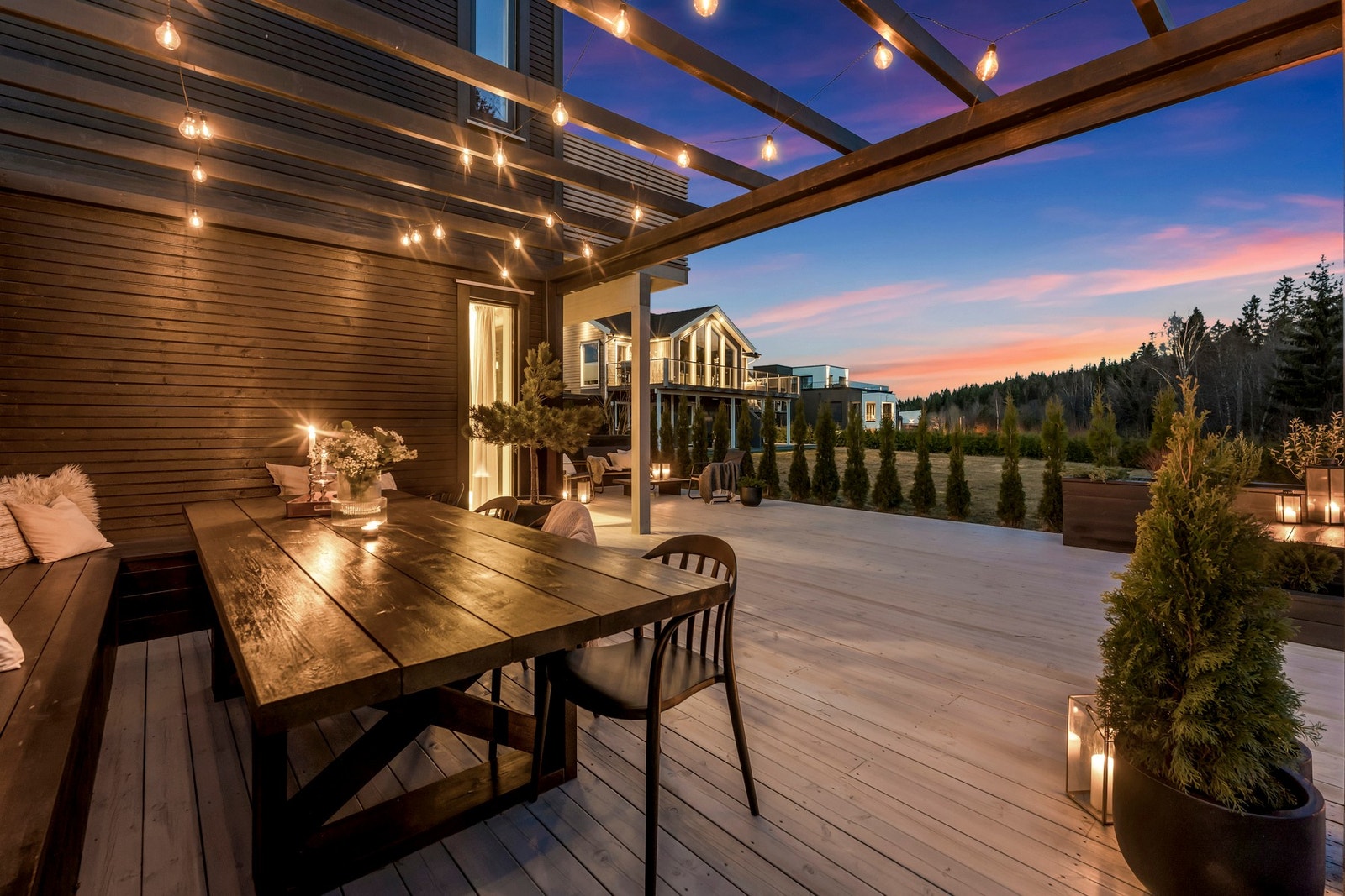 Overbygd pergola på terrassen Galleribilde