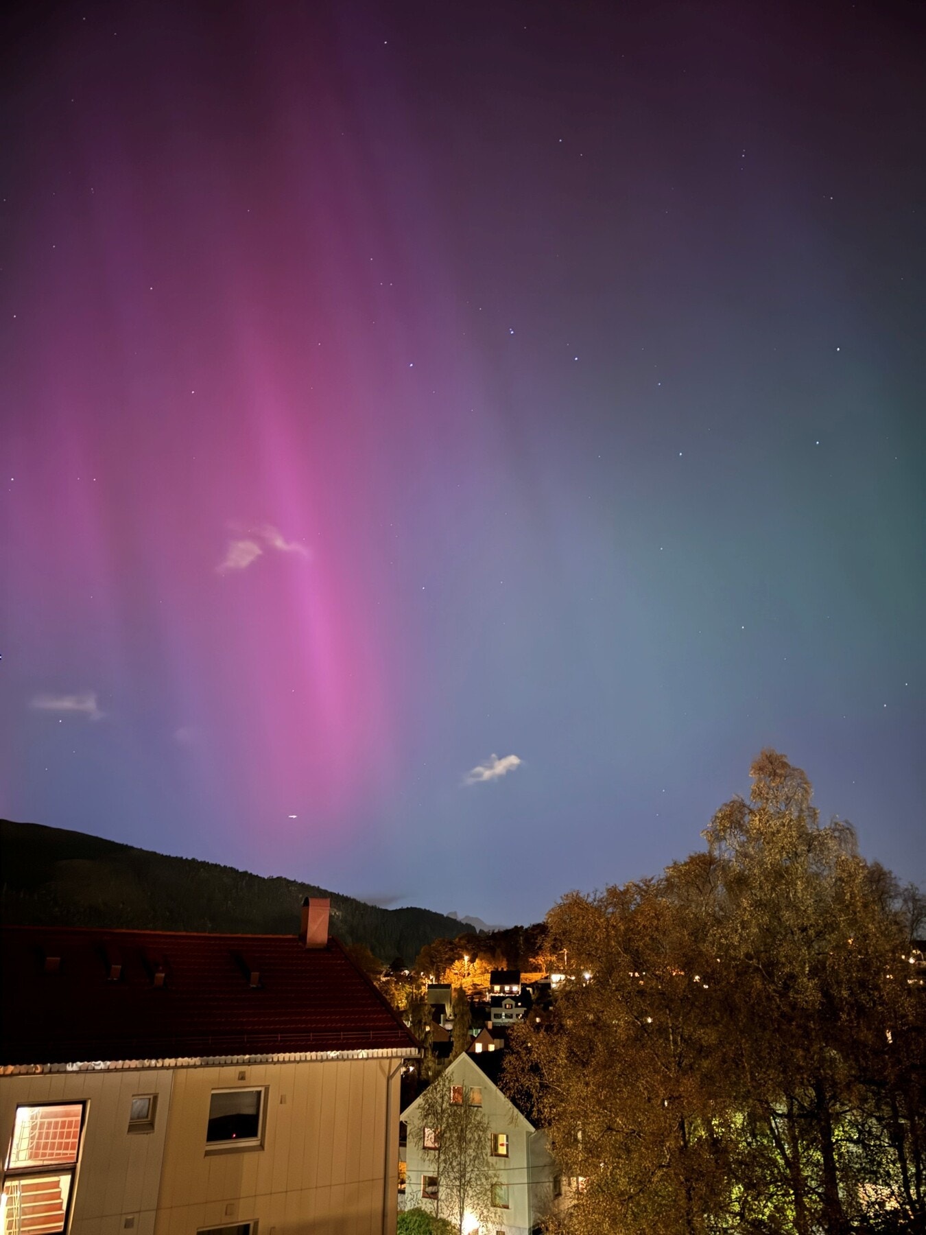 Er man heldig kan man få sett vakre nordlyset fra leiligheten. (Selgers bilde.) Galleribilde