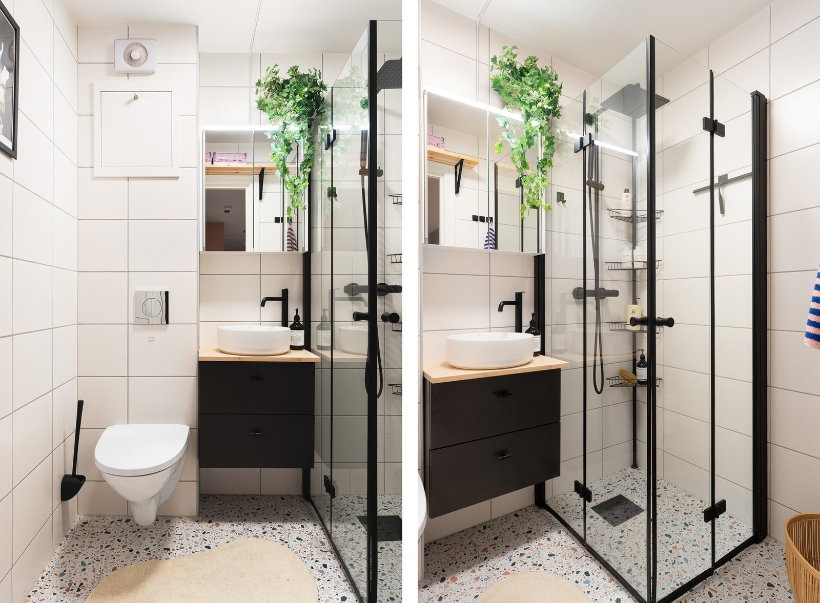Badet ble oppgradert i 2024 med flis på flis og ny innredning. Galleribilde