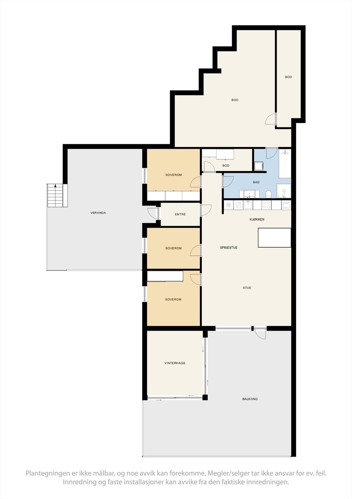 Boligen har en gjennomtenkt og arealeffektiv planløsning på 97 m², alt på ett plan. Galleribilde