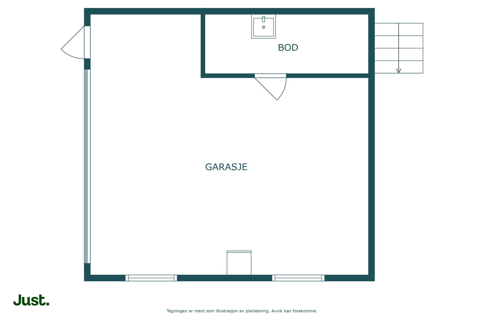 Planskisse garasje 1. etasje. Galleribilde
