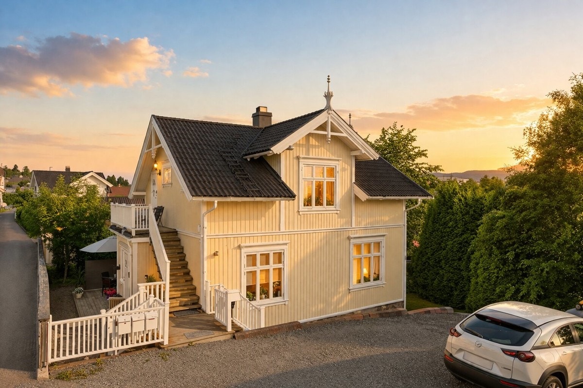 Kveldsstemning fasade Galleribilde