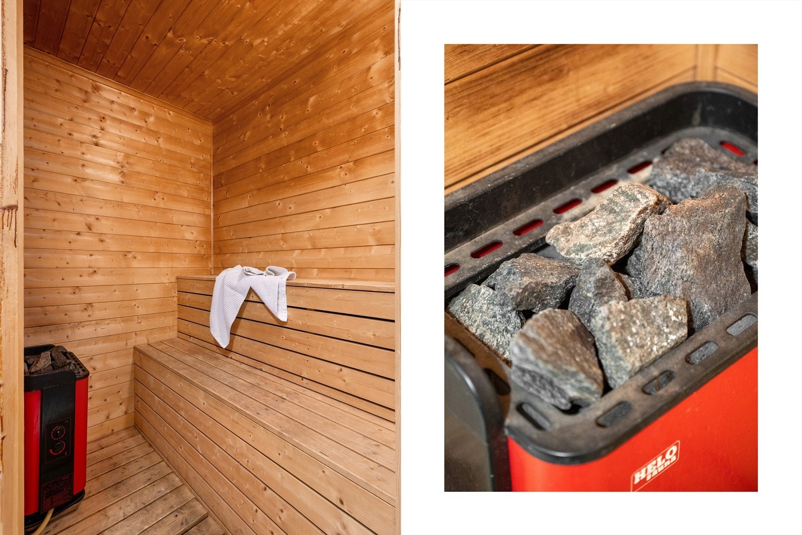 Her kan man gå direkte fra badestampen inn på badet og hoppe rett i badstuen. Galleribilde
