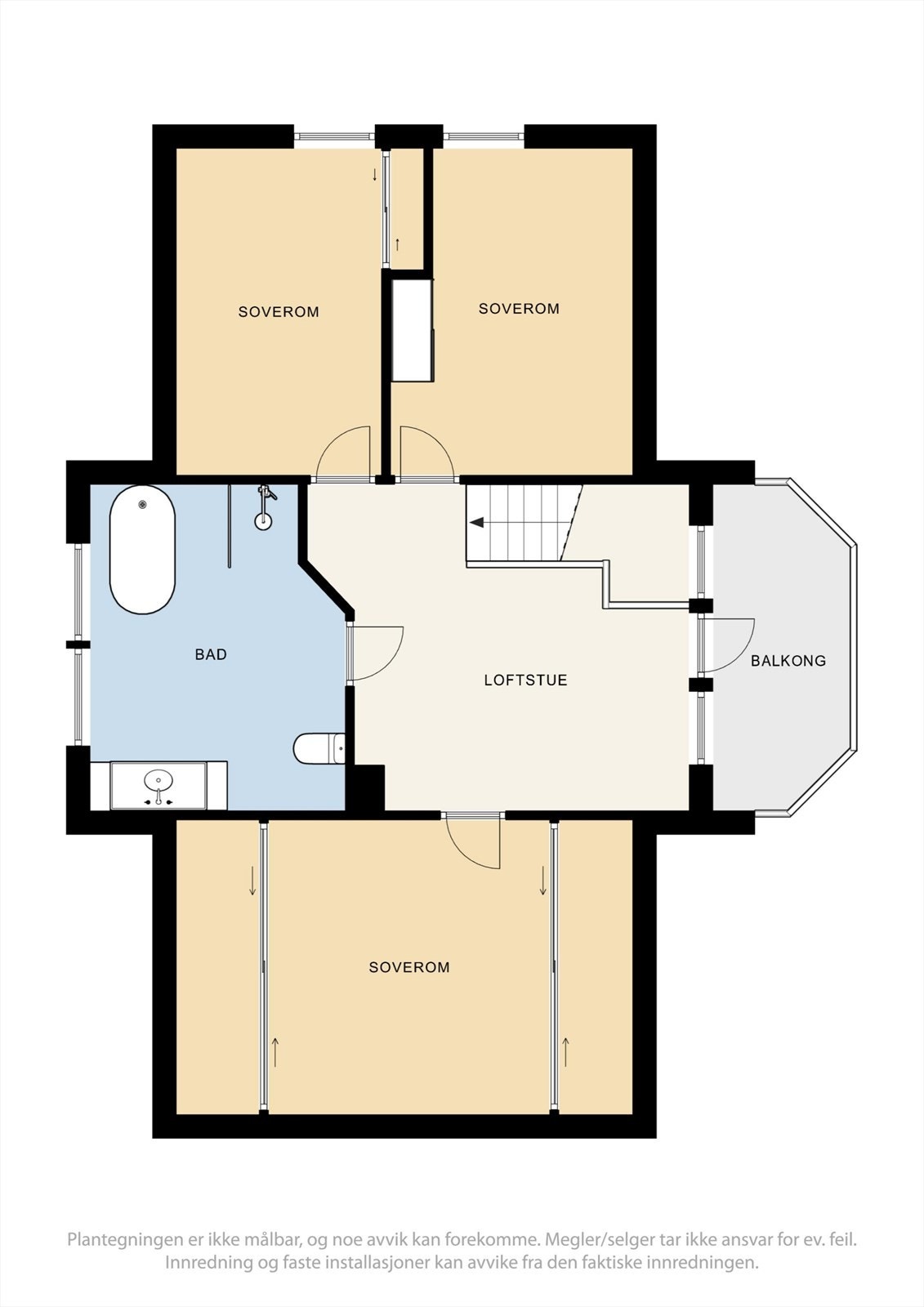 Plantegning loftsetasje. Galleribilde