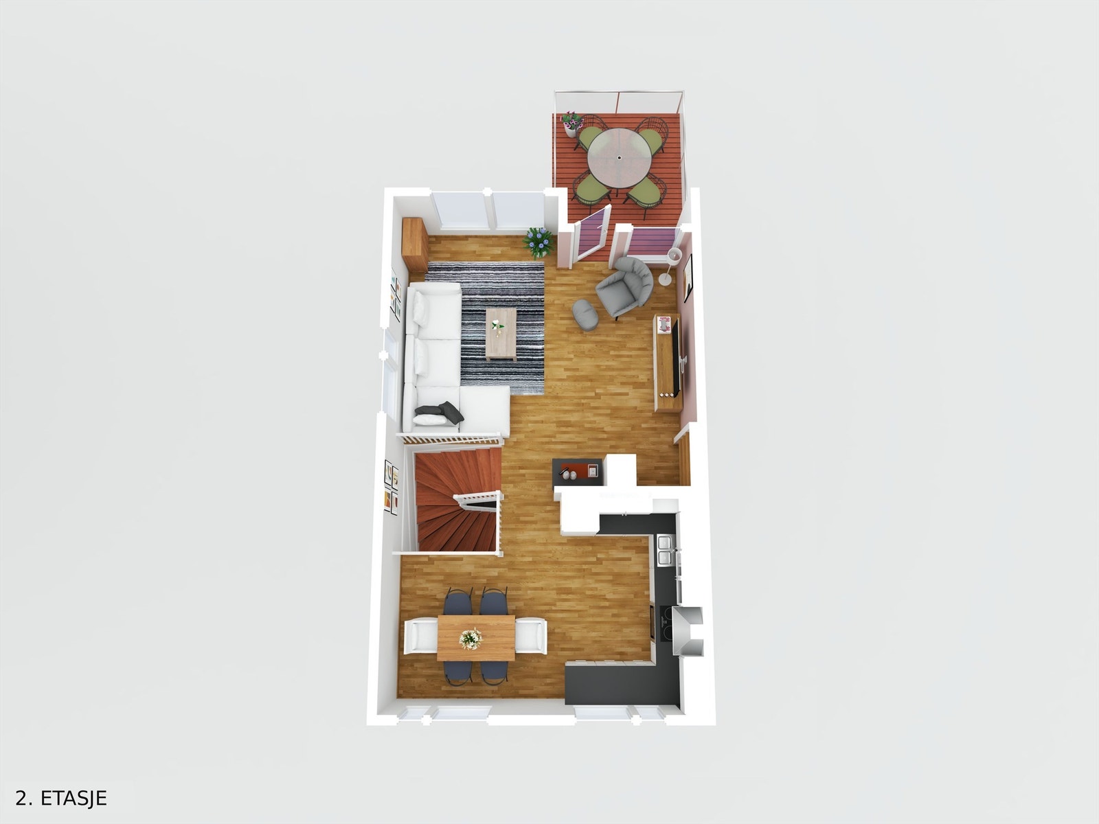 Plantegning 3D 2. etasje Galleribilde