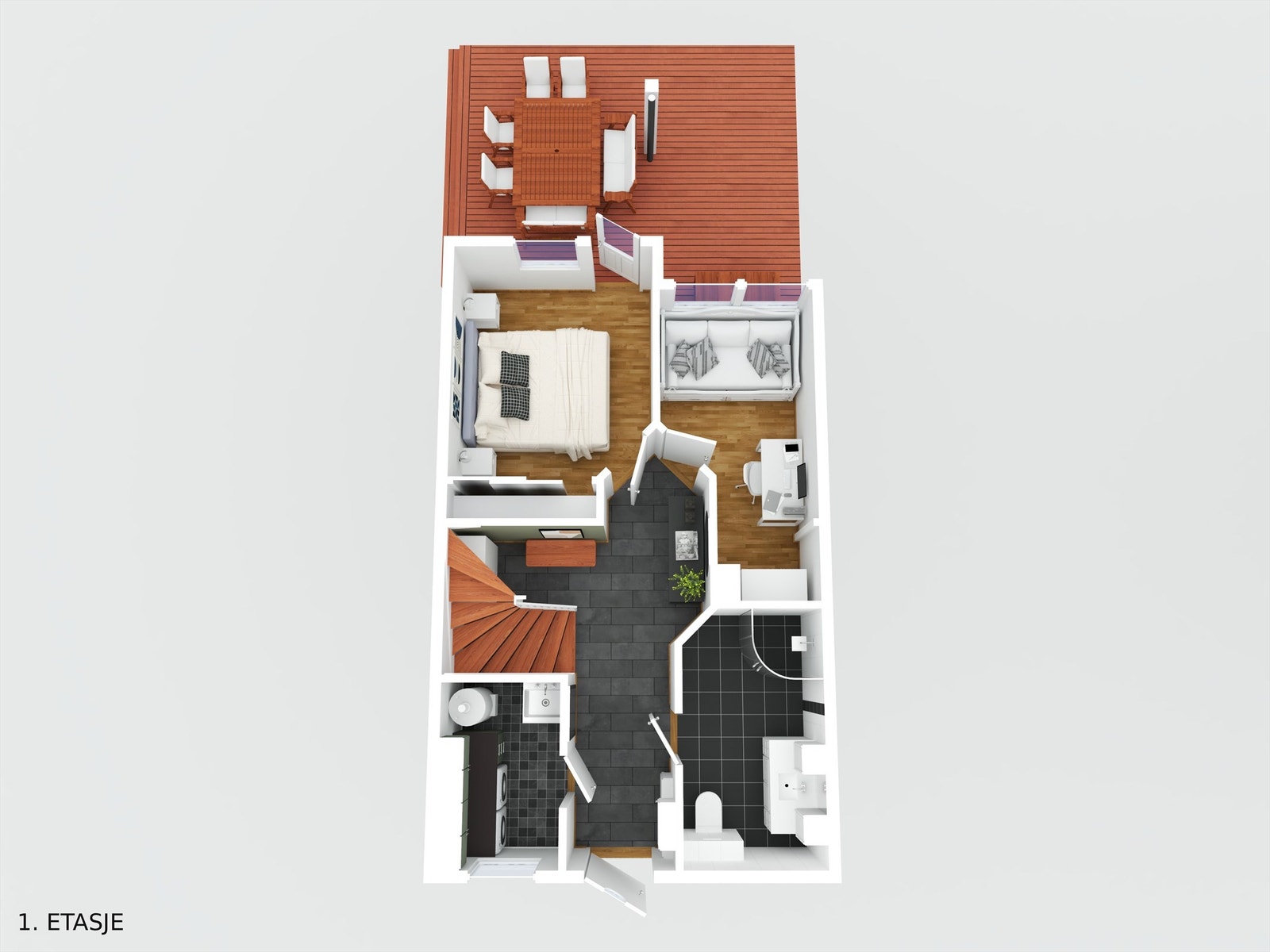 Plantegning 3D 1. etasje Galleribilde