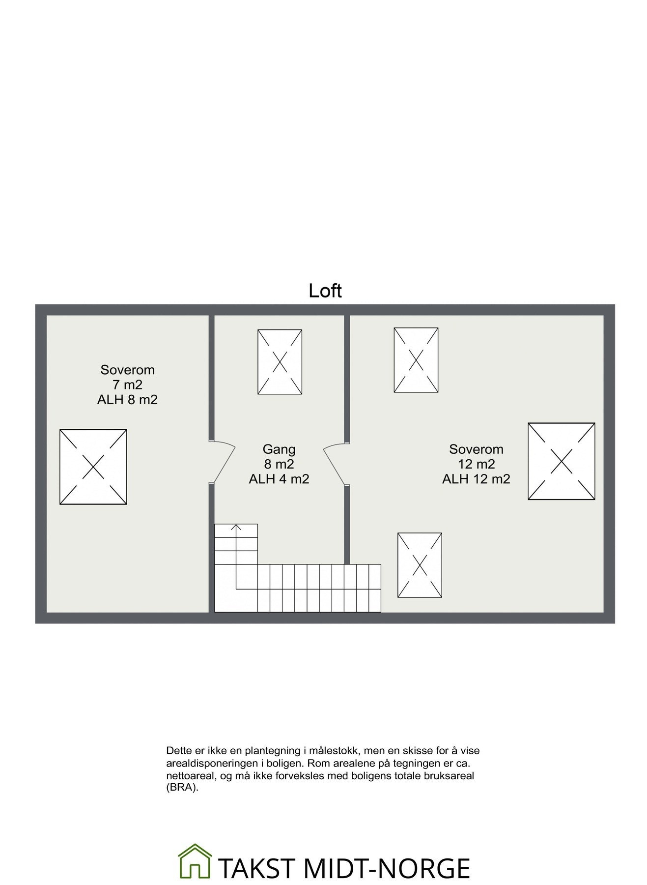 Planskisse Loft. Galleribilde