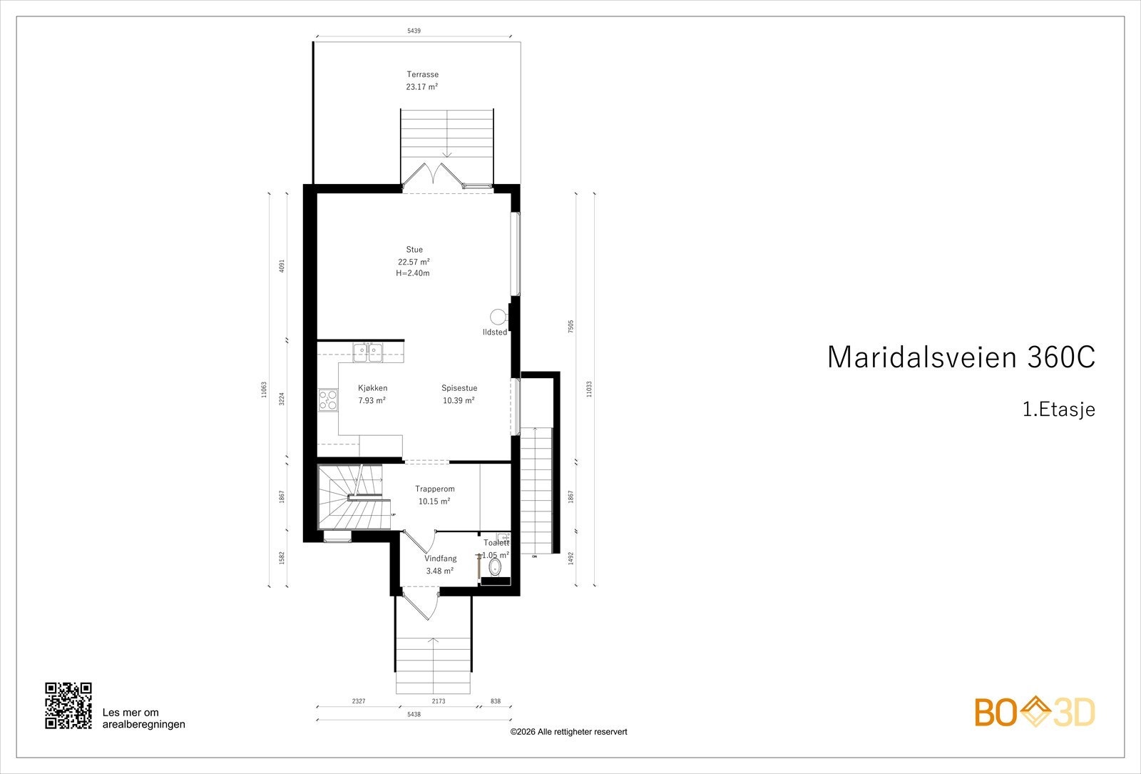 Plantegning 1. etasje Galleribilde