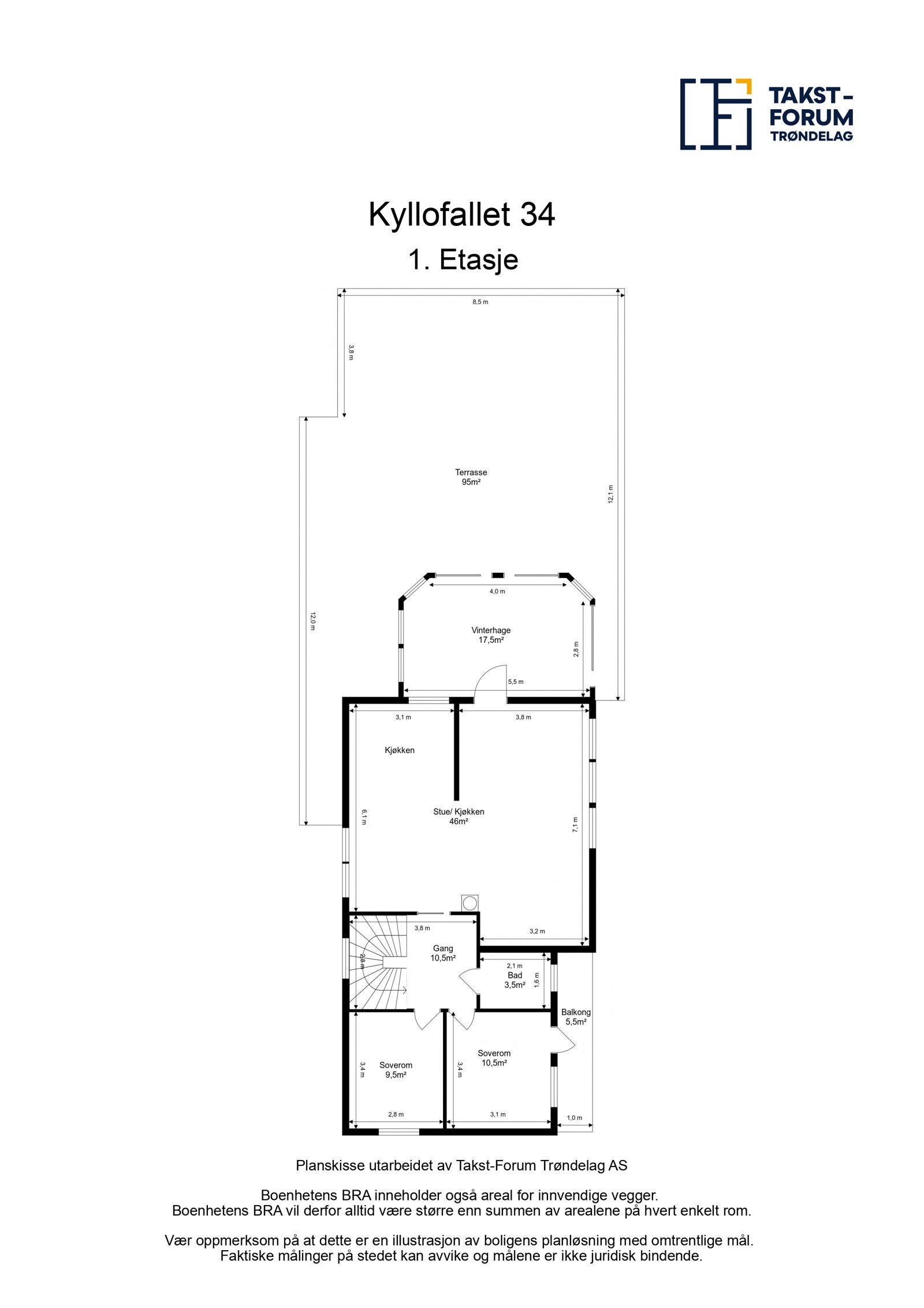 Plantegning 1. etasje Galleribilde
