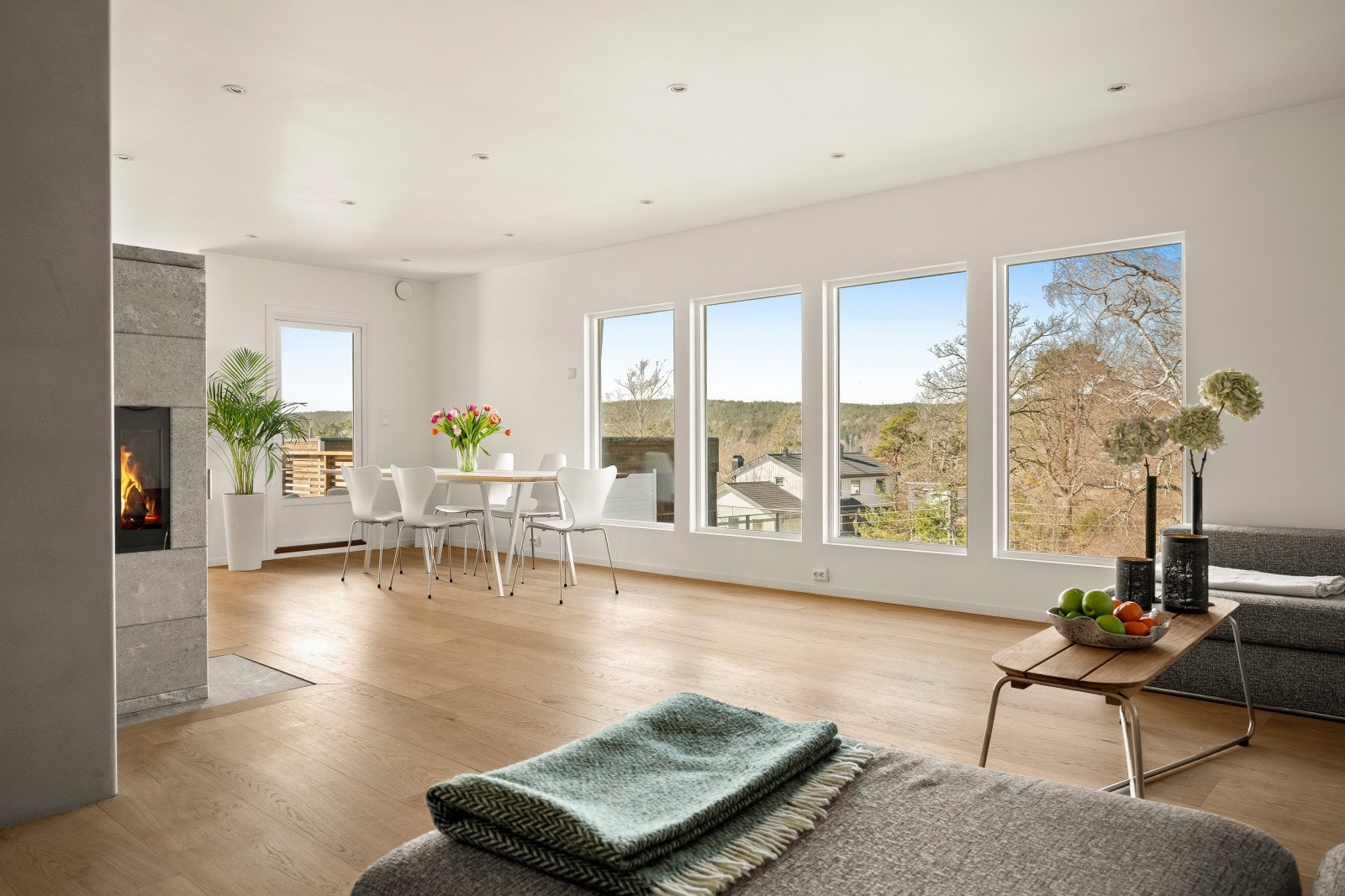 Vedovn av kleberstein gir effektiv oppvarming og en koselig atmosfære. Galleribilde