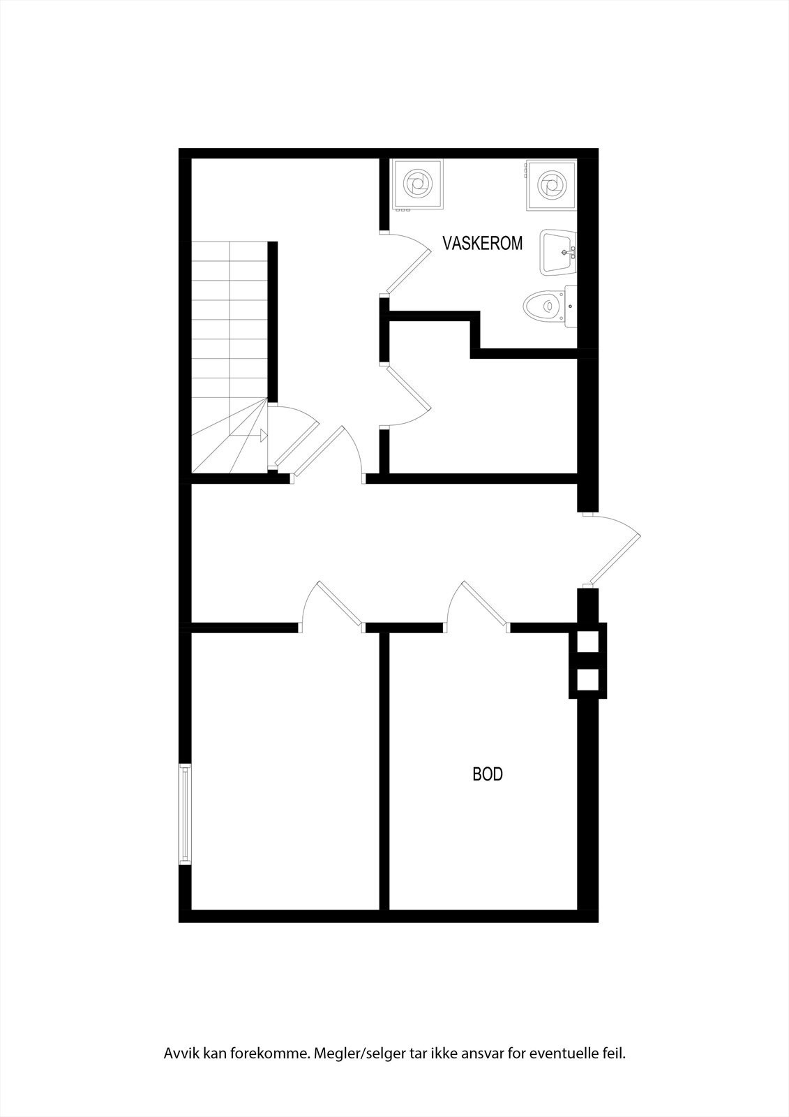 U. etasje: Trapperom, vaskerom, kontor, kott, bod, bod 2 Galleribilde
