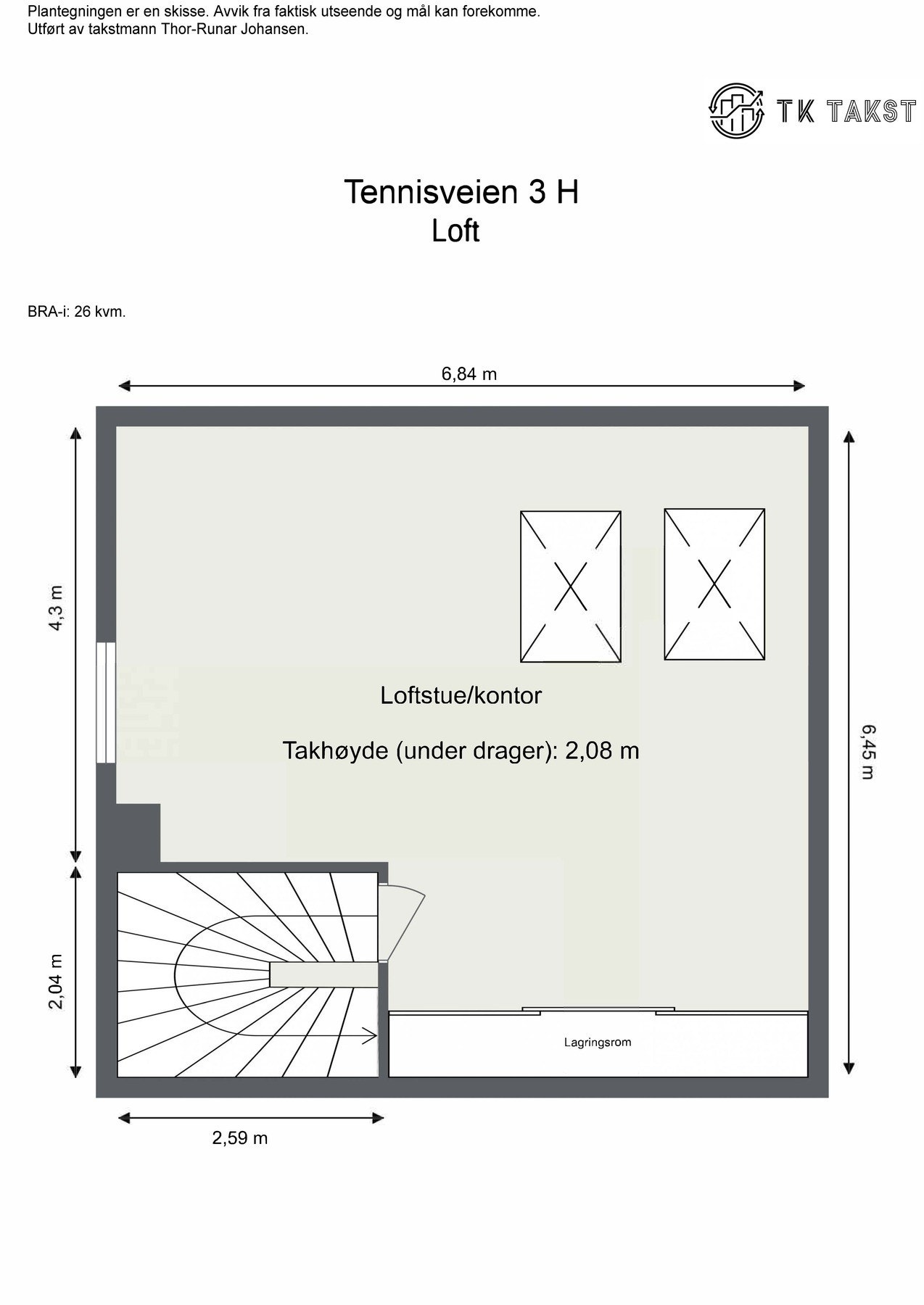 Plantegning loft Galleribilde