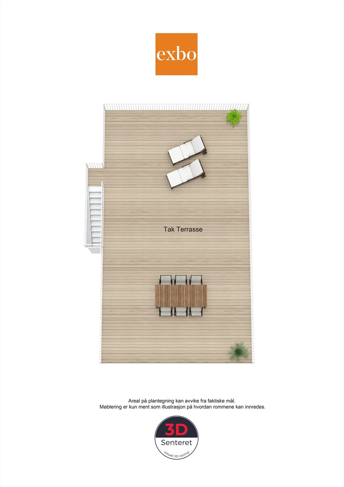 Plantegning takterasse. Galleribilde