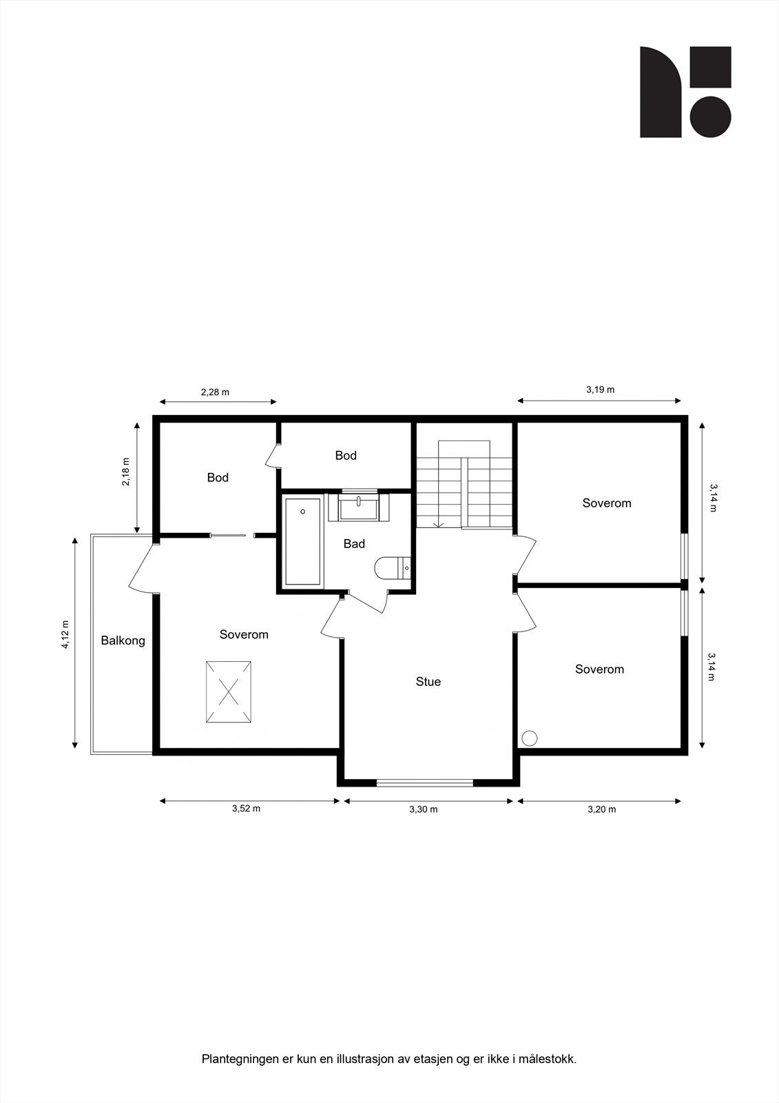 Planskisse 3. etasje Galleribilde
