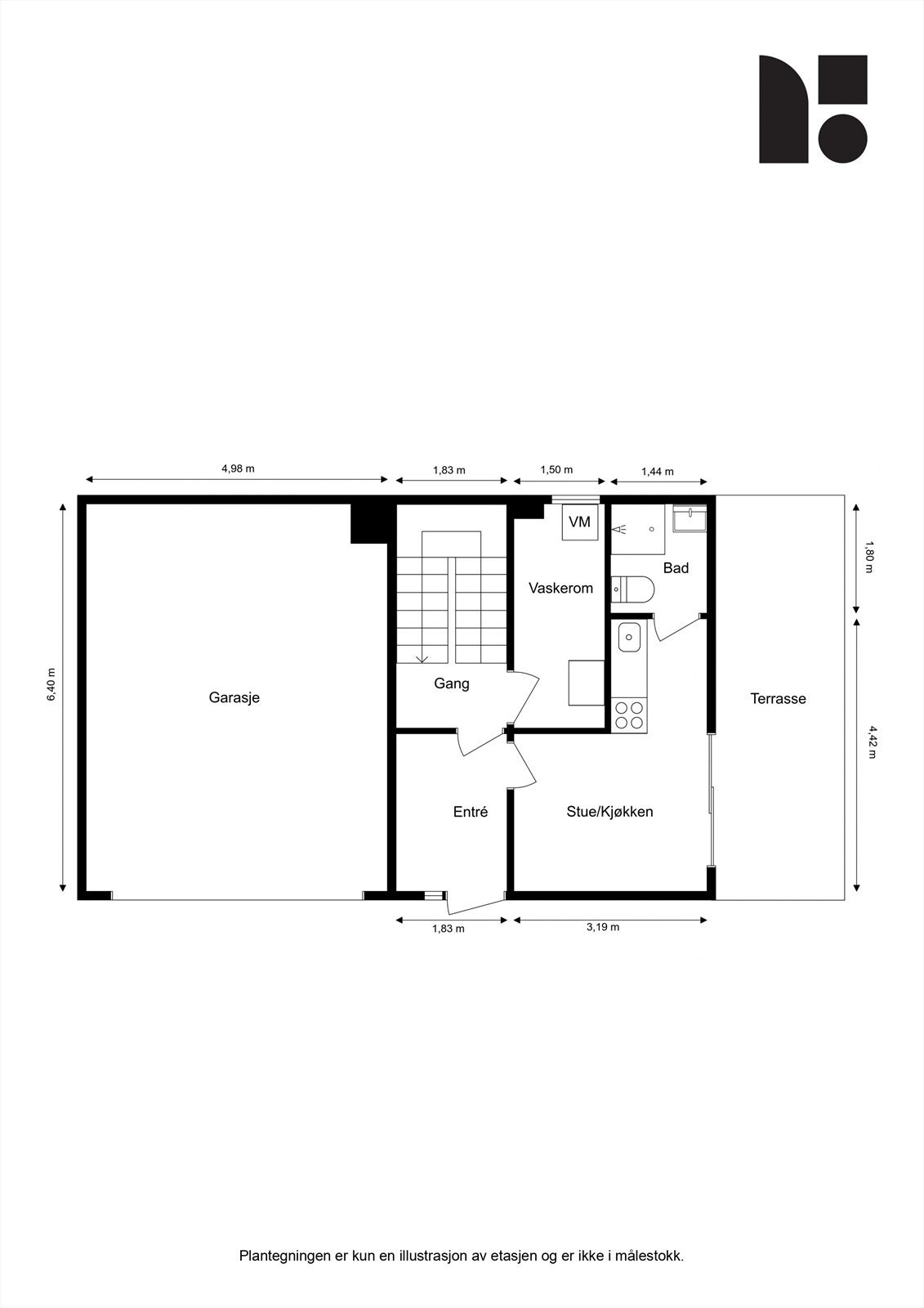 Planskisse 1. etasje Galleribilde