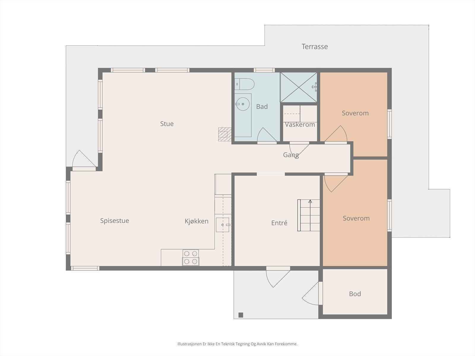 Plantegning 1. etasje Galleribilde