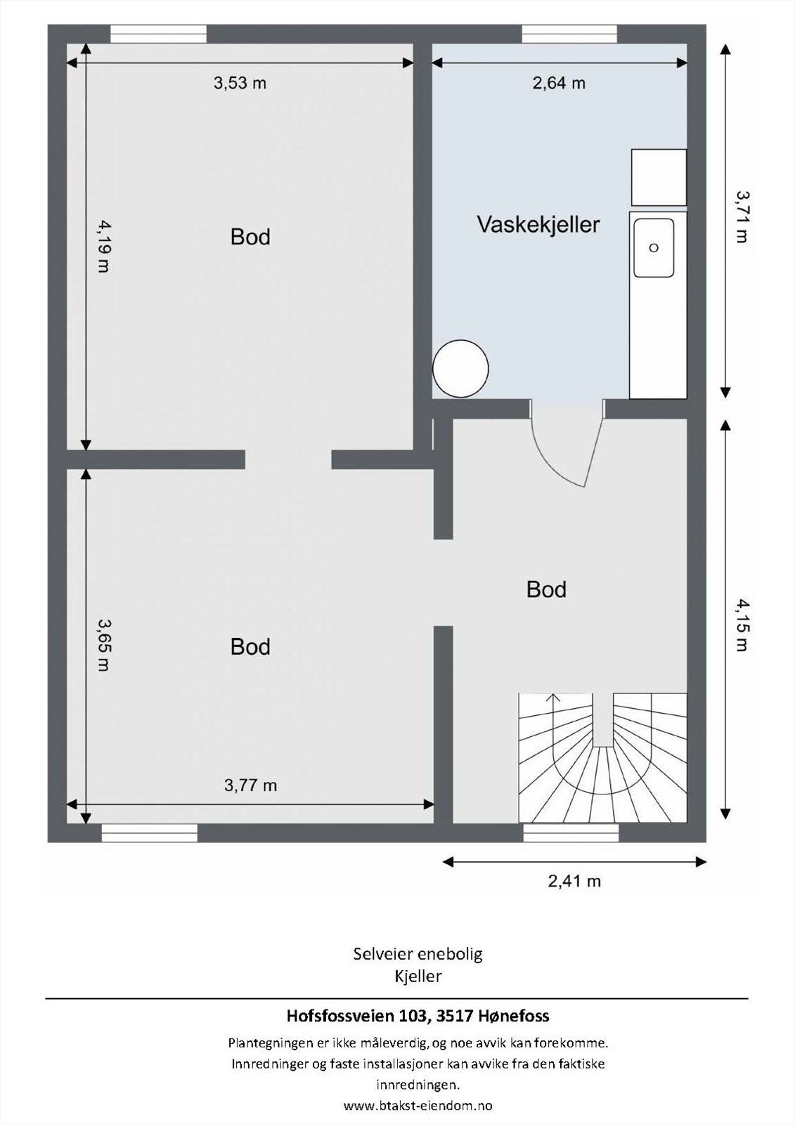 Planskisse kjeller. Galleribilde