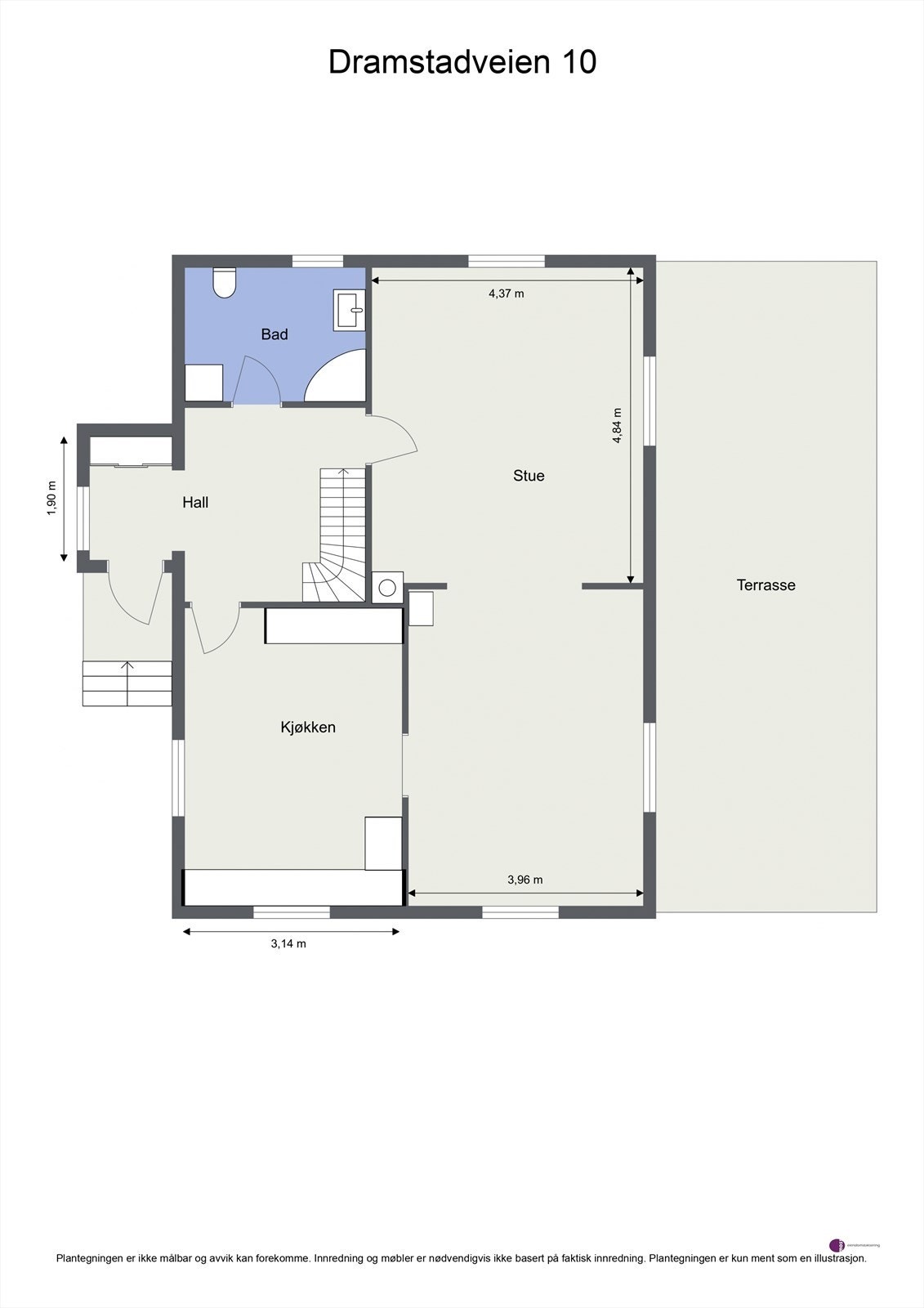 Plantegning 1. etasje Galleribilde