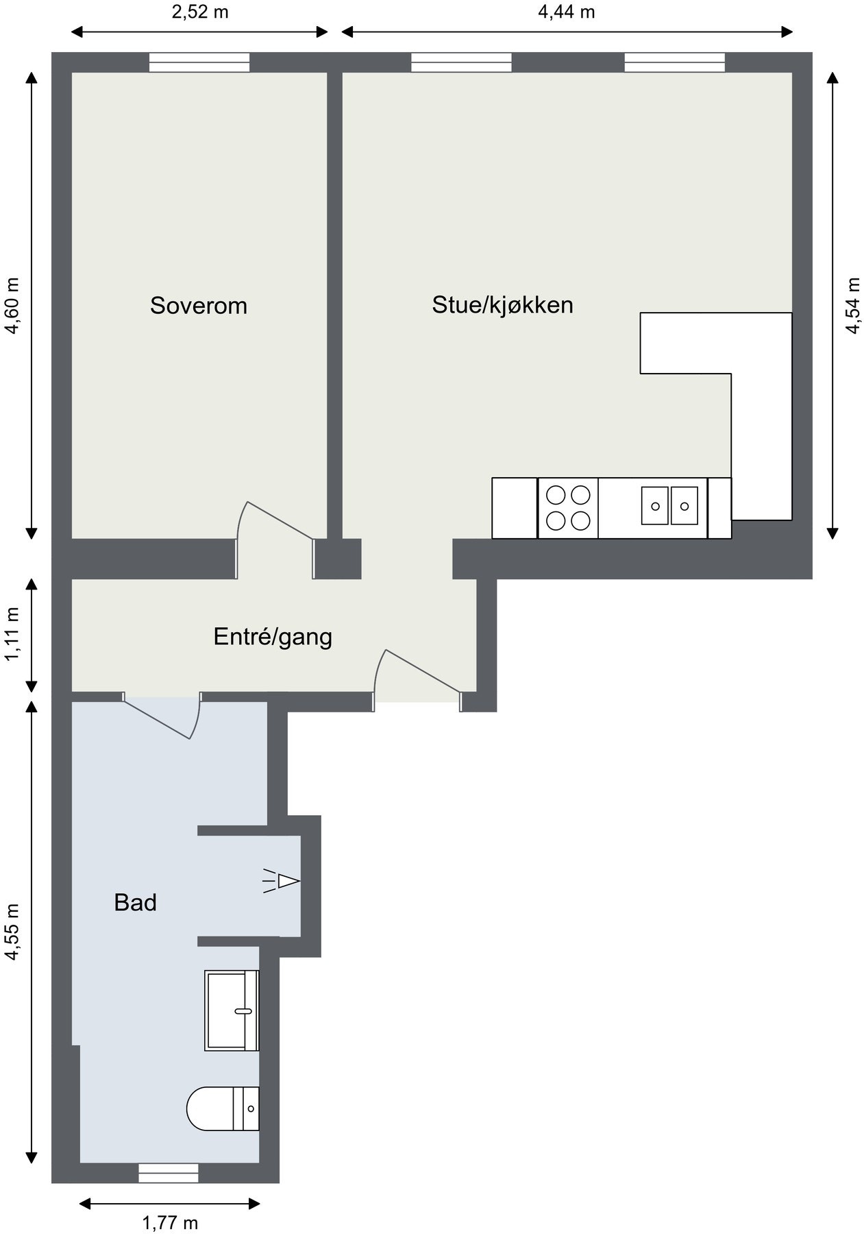 Oppmålt plantegning. Galleribilde