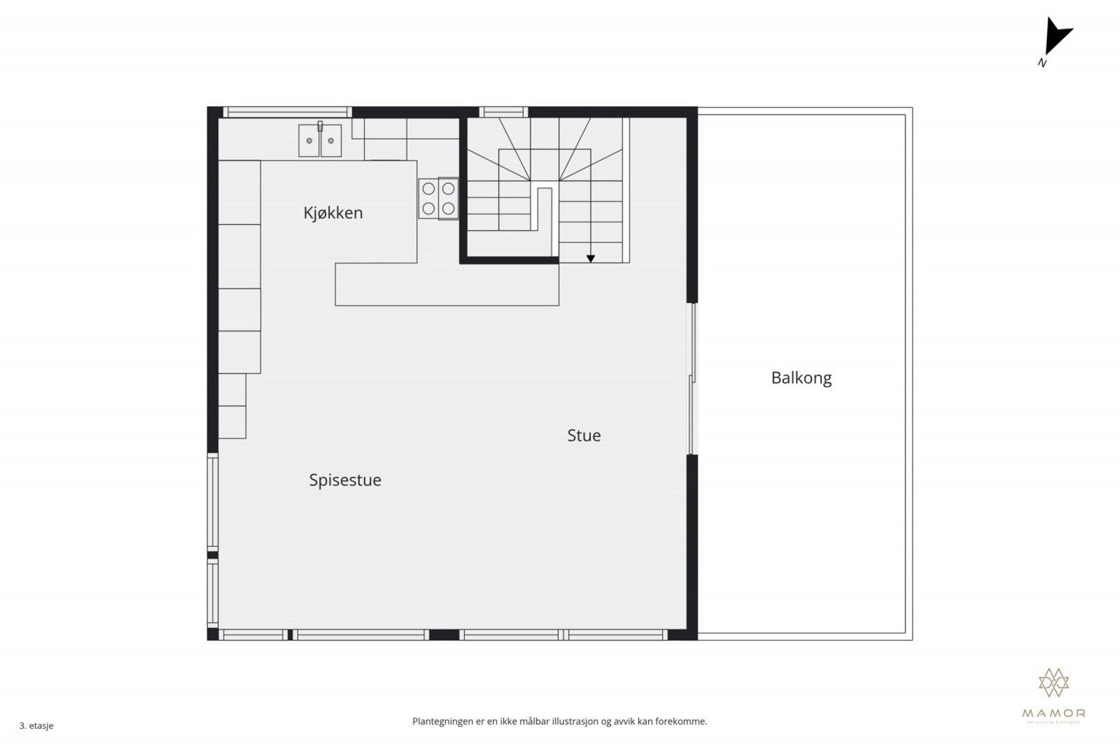 Plantegning 3. etasje Galleribilde