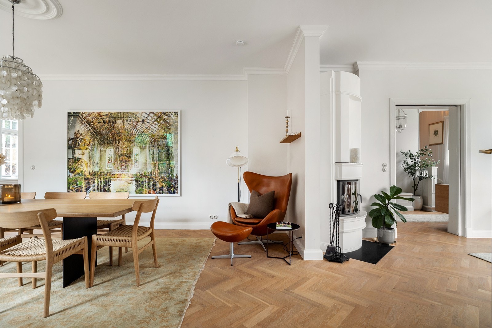 Stue med peis Galleribilde