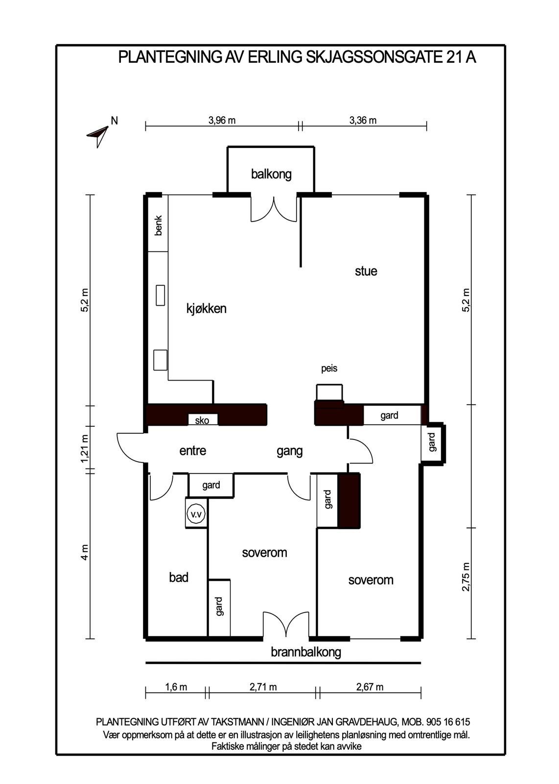 Planløsning Erling Skjalgssons gate 21A Galleribilde