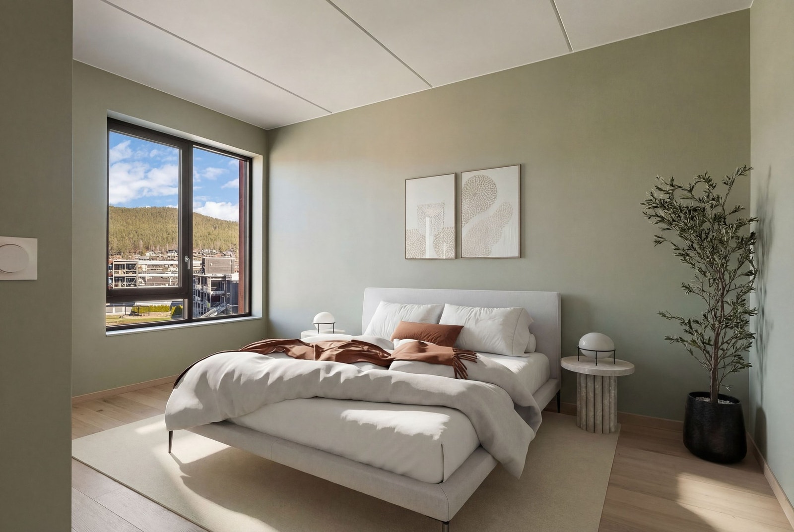 Masterbedroom med plass til dobbelseng, garderobe og nattbord. Galleribilde