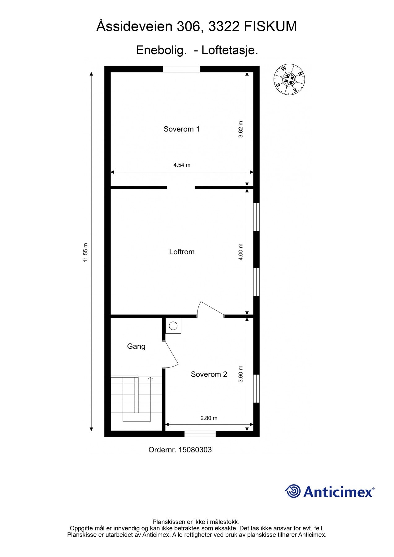 Plantegning loftsetasje Galleribilde
