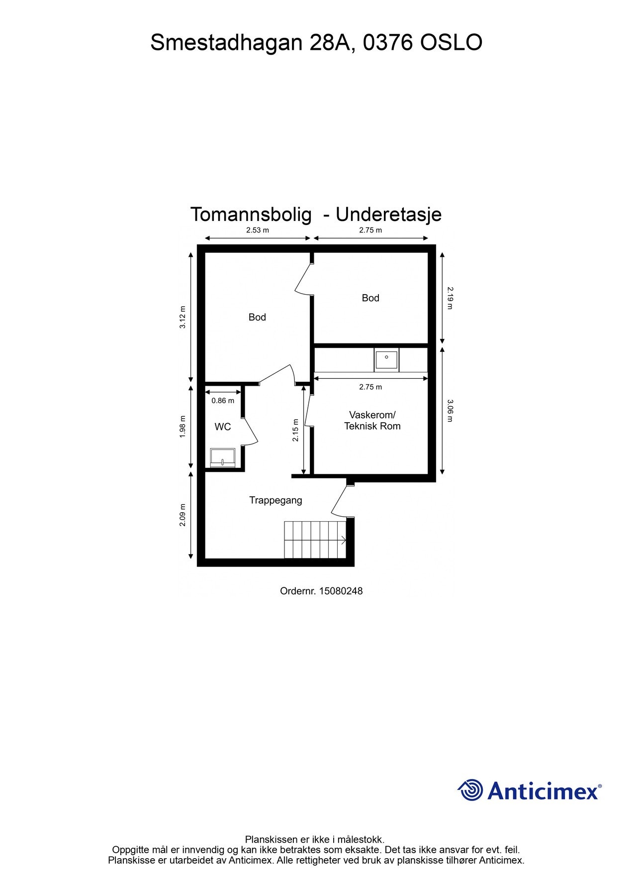 Plantegning underetasje. Galleribilde