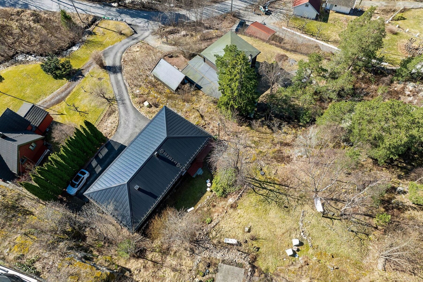 Dronebilde over området Galleribilde