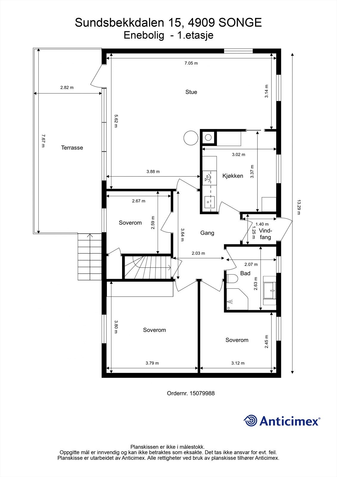 Plantegning hovedetasje. Galleribilde