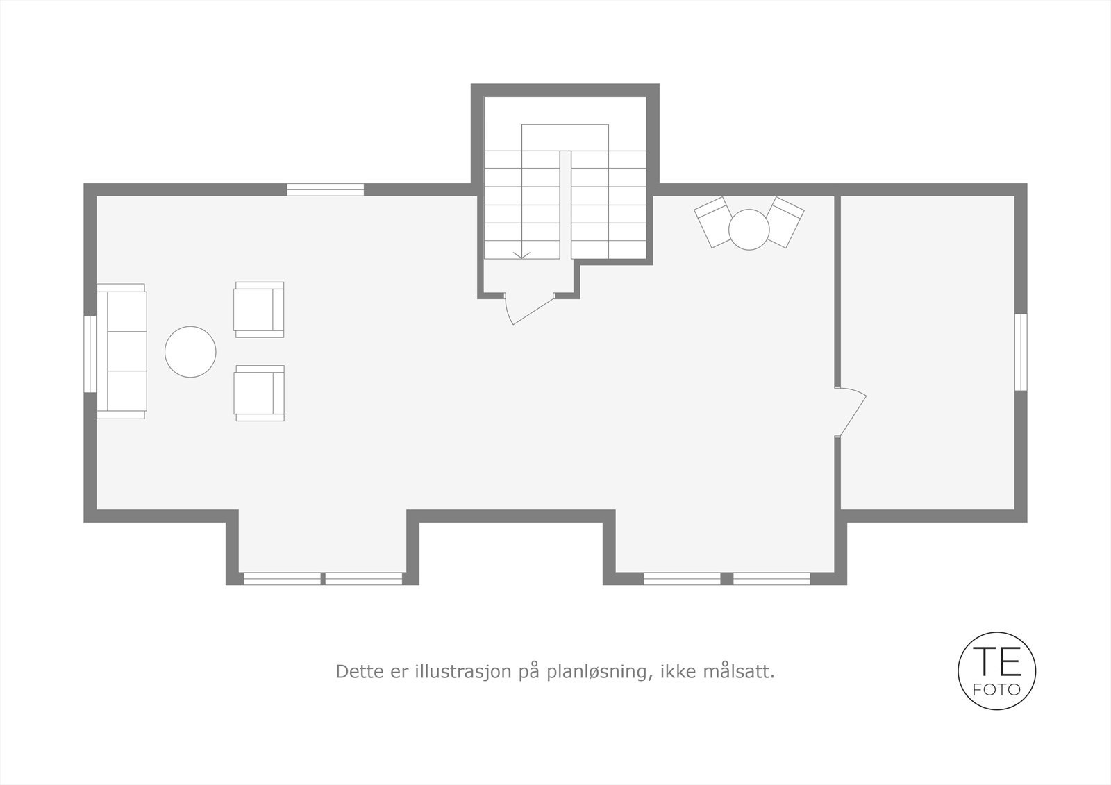 Plantegning loftsetasje. Galleribilde